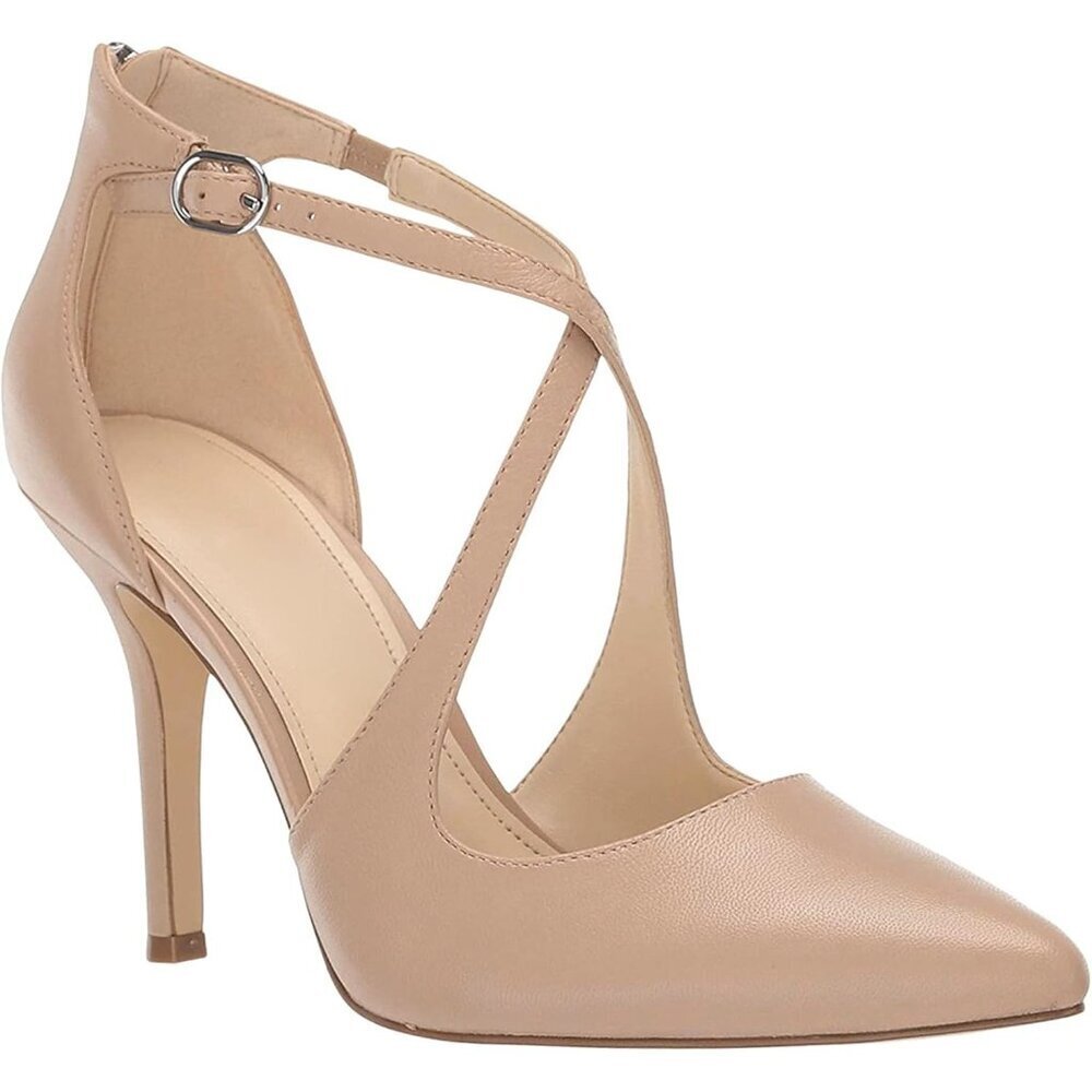 Womens Pumps High Heels Pointed Toe Crossed Strap Stilettos Dress Shoes